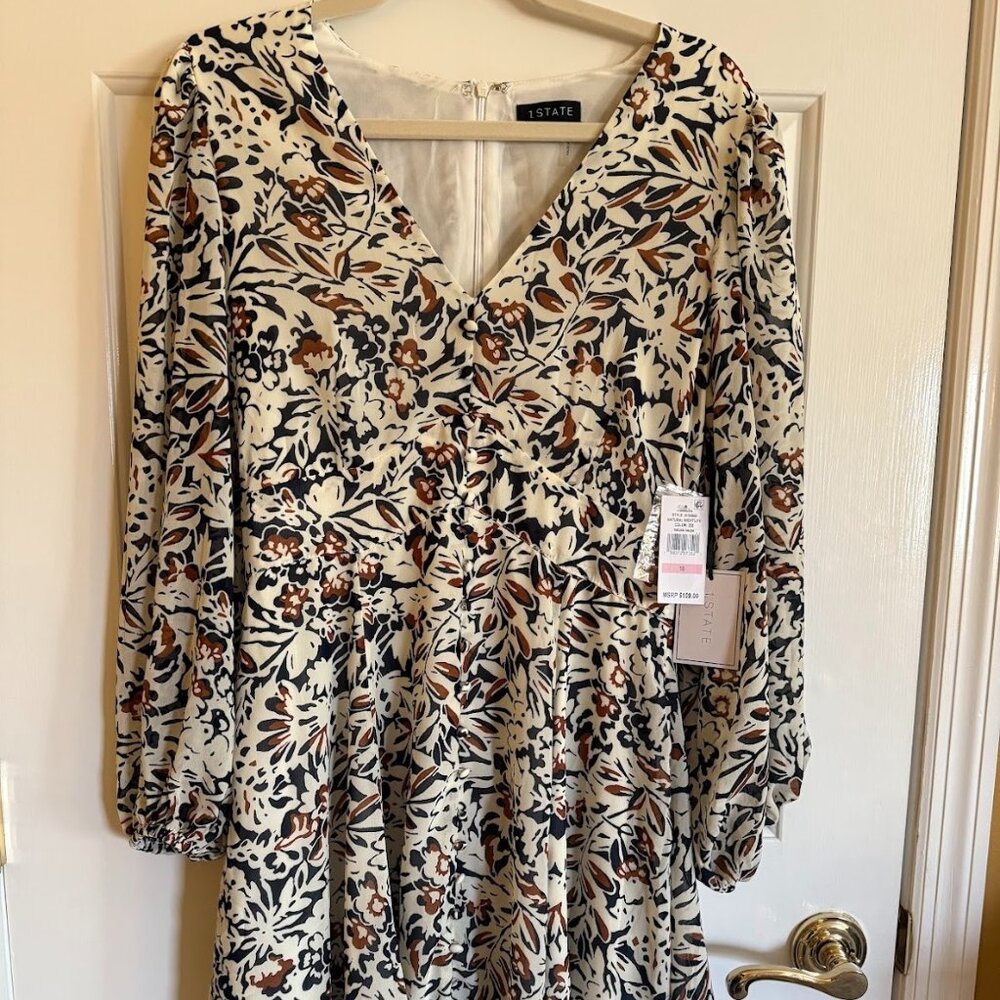 STATE printed mini dress